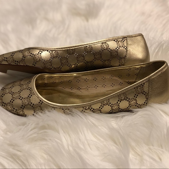 MICHAEL Michael Kors gold monogram flats - Picture 3 of 7